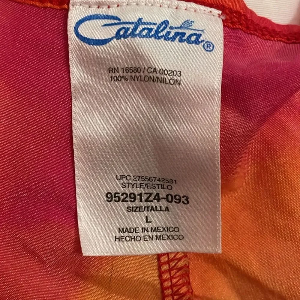 Catalina Vintage Tie Dye Swim Shorts Womens Large Y2K Pink High Waisted Nylon - Picture 2 of 9